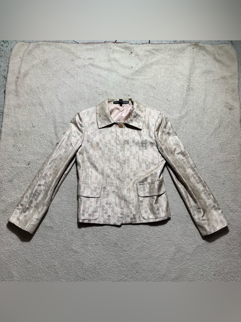 Linda Allard Ellen Tracy Jacket Womens 4 Blazer Shinny Dotted Hidden Buttons Top